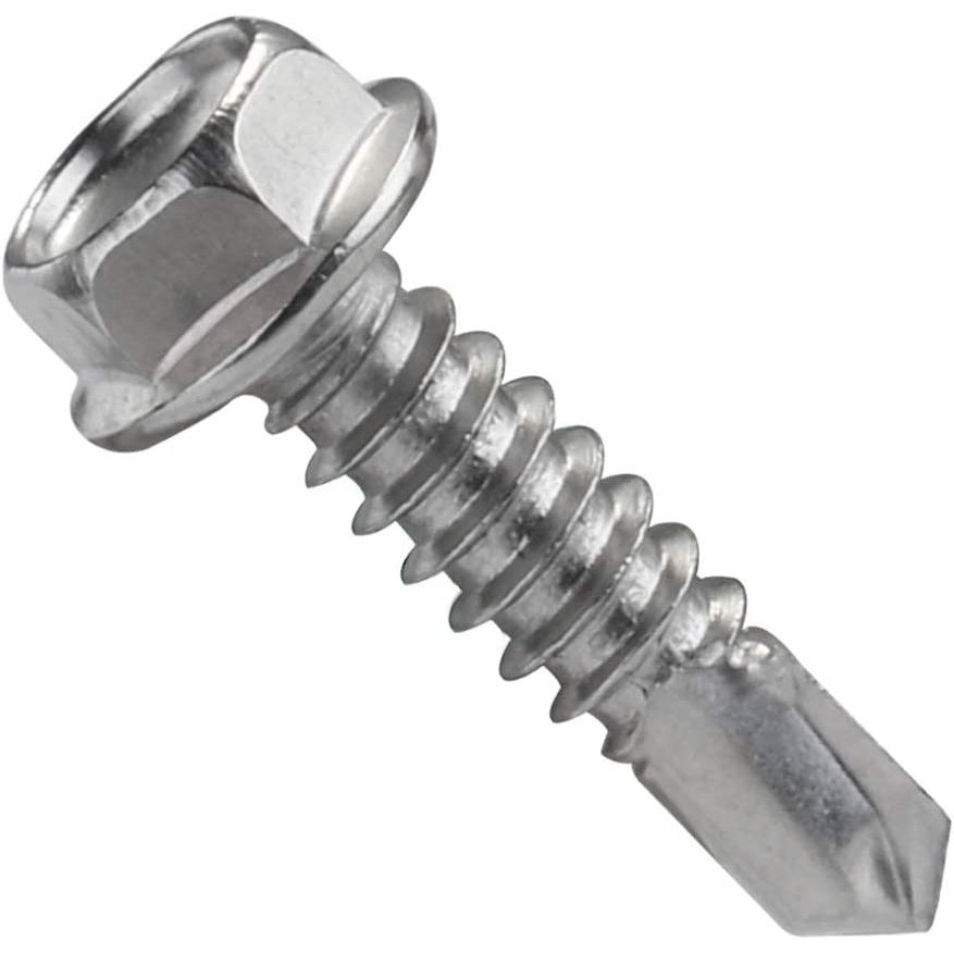 Picture of Brighton Best Br040260 1/4"-14X2 1/2",(Ft) Indent Hwh Unslot,#3 Point Bsd Self Drilling Screws Hardened Stainless Steel 410